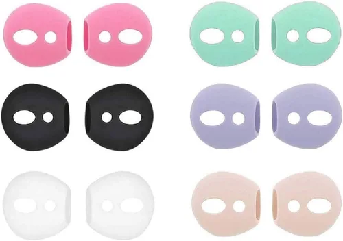 JNSA Fundas para AirPods compatibles con AirPods 2/AirPods 1/EarPods, auriculares antideslizantes ultrafinos de silicona, 6 pares, 6 pares de 6 6