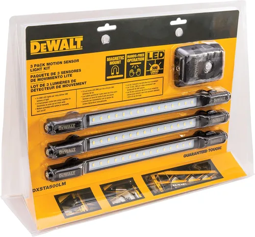 Miniatura 6 de Dewalt Kit de luces magnéticas LED activadas por movimiento para trabajo y tiendas de mecánica (3 luces, 500 lúmenes cada una)