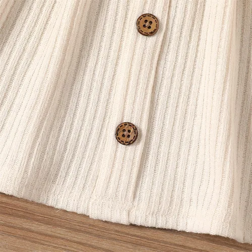 Miniatura 5 de PATPAT Vestido de verano sin mangas para bebé, vestido liso de punto acanalado, falda sin mangas, vestido de verano con diadema