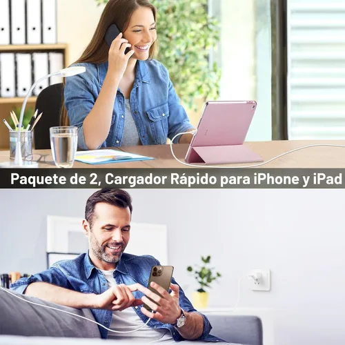 Miniatura 6 de Cargador para iPhone 17, 16, 15, carga rápida, cable de carga USB C de 10 pies de largo con bloque de carga rápida de teléfono tipo C de 20 W