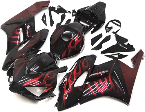 Miniatura 2 de Kit de carenado de plástico ABS apto para Honda CBR1000RR 2004 2005 carenados de inyección negro con carrocería de llama roja Strong & Durable ABS