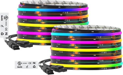 Miniatura 17 de BTF-LIGHTING FCOB WS2811 IC RGB COB - Tira de luces LED COB de 16.4 pies DC12V 630LED/m Flexible de Alta Densidad Uniforme Luz de Color Perseguidor