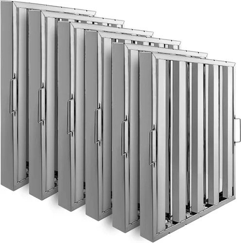 Miniatura 10 de VBENLEM Paquete de 6 filtros de campana de 19.5 pulgadas de ancho x 15.5 pulgadas de alto, filtros de campana comercial de acero inoxidable 430