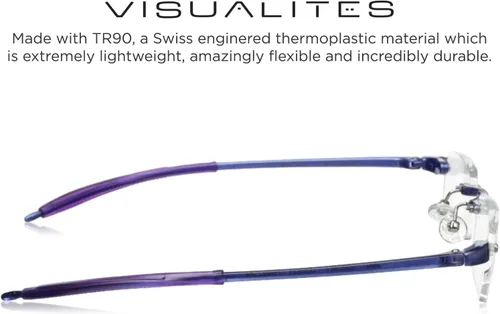 Miniatura 3 de Visualites Gafas de lectura ligeras sin montura para hombres y mujeres - Modelo - VIS 1 Lavanda