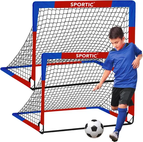 Paquete de 2 redes de fútbol de 4 x 3 pies, porterías de fútbol para practicar niños para interiores y exteriores. Red de fútbol portátil con bolsa