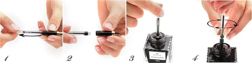 Miniatura 8 de Dryden Designs Pluma estilográfica, punta media y fina, incluye 24 cartuchos de tinta y convertidor de recarga de tinta, bolígrafo de caligrafía