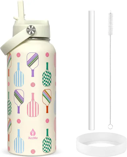 Miniatura 13 de Botella de agua aislada de 22 onzas, botellas de agua a prueba de fugas de acero inoxidable, taza térmica de viaje de boca ancha de doble pared