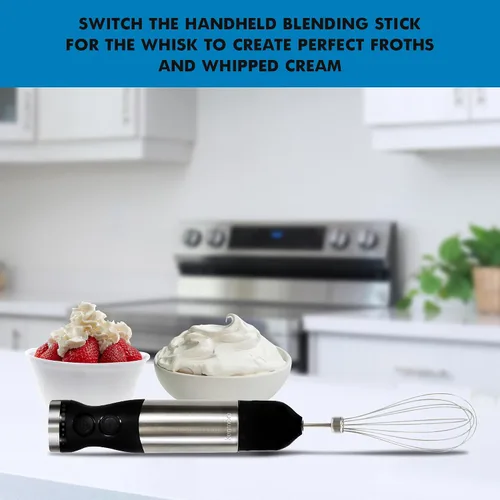 Miniatura 4 de Kenmore - Batidora de inmersión de mano, batidora de mano eléctrica con eje de acero inoxidable, batidora, velocidad variable para batidos