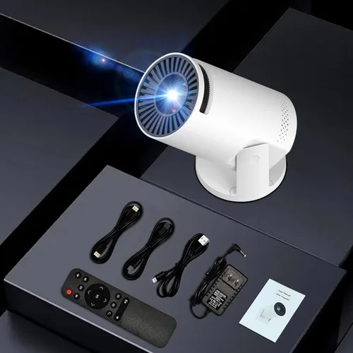 Miniatura 2 de Mini proyector inalámbrico con WIFI 6 y Bluetooth, soporte 4K 1080P Proyector portátil giratorio de 180°. Proyector de video de pantalla