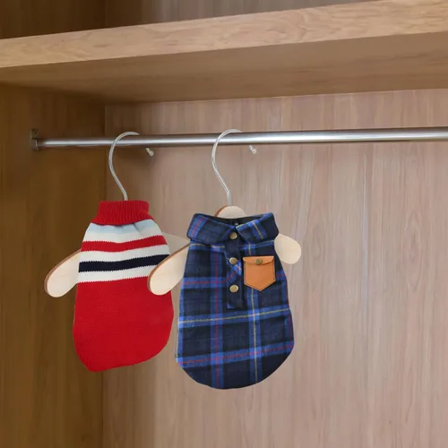 Miniatura 5 de Accesorios para gatos, perchas doradas, paquete de 10 perchas para ropa para perros, perchas de madera para disfraces de mascotas, perchas
