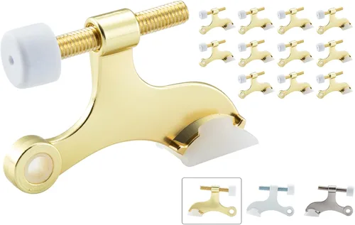 Miniatura 8 de HOME MASTER HARDWARE Tope de puerta con pasador de bisagra, paquete de 12 topes de puerta ajustables de color negro mate con puntas de parachoques