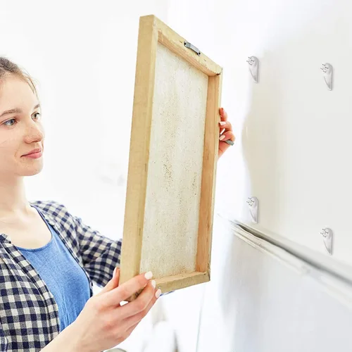 Miniatura 9 de MroMax Percha de pared dura para herrajes, sujetadores y ganchos, montaje en pared, gancho sin marcas, ganchos para marcos de fotos, 100