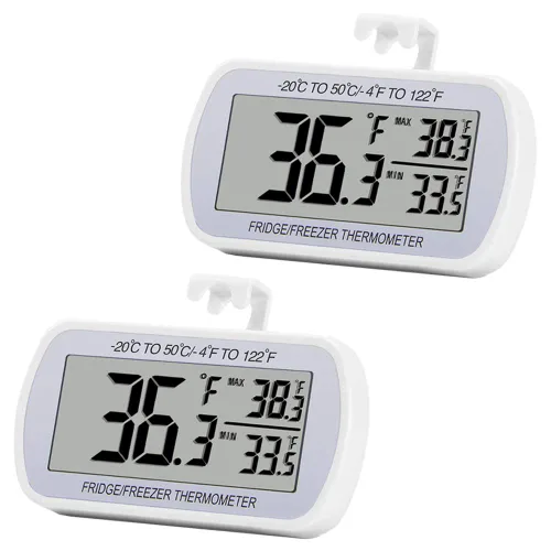 Miniatura 8 de Termómetro de refrigerador digital, termómetro para frigorífico y congelador, termómetro para habitación, resistente al agua, pantalla LCD grande