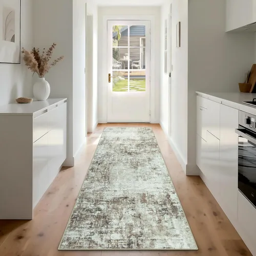 Miniatura 35 de Alfombra lavable de 4 x 6 pies para sala de estar, alfombra grande moderna para comedor y dormitorio, antideslizante, pelo bajo, 4 x 6 pulgadas