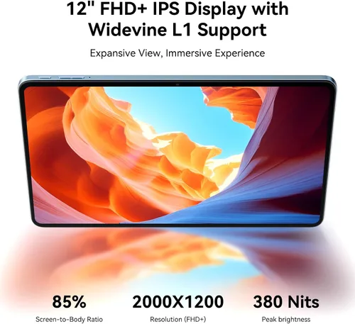 Miniatura 2 de Tableta Blackview Android con teclado, tableta grande de 12 pulgadas, tabletas computadora con Gemini AI, lápiz, 24GB+128GB/2TB, pantalla 2K FHD+