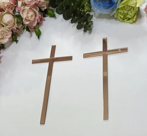 Miniatura 8 de 12 dijes para tartas de cruz, decoración de bautizo para tartas, confirmación de bautismo de acrílico delgado, decoración de pastel de cruz acrílica
