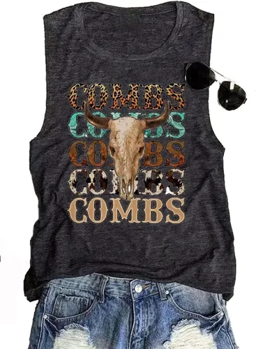 Miniatura 4 de Long Live Cowboys - Camiseta sin mangas para mujer, casual, sin mangas, vintage, música country, divertida impresión gráfica, chaleco sin mangas