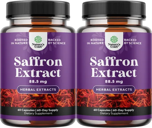 Miniatura 10 de Suplementos de extracto puro de azafrán – Cápsulas de extracto de flor de azafrán de azafrán para un buen estado de ánimo, apoyo al metabolismo
