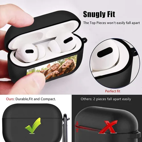 Miniatura 3 de Funda personalizada compatible con AirPods Pro con llavero, personaliza tu foto, texto, nombre para hombres y mujeres