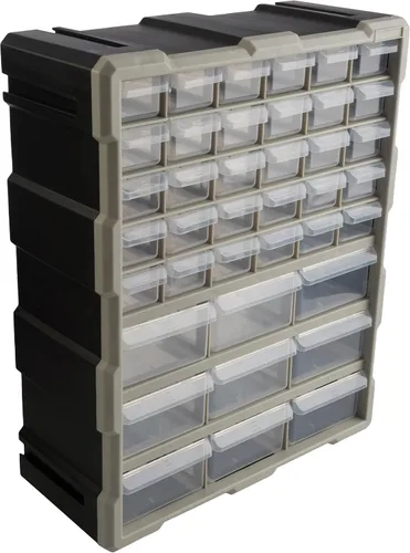 Stalwart Organizador de Piezas Pequeñas de Plástico de 39 Cajones - Cajones de Almacenamiento de Escritorio o Pared para Organizar Ferretería,
