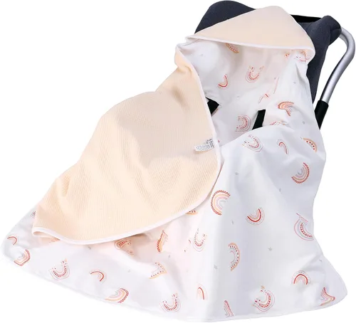 Miracle Baby Manta de asiento de automóvil para bebés, manta de gofre para bebés recién nacidos, doble capa, adecuada para todas las estaciones,