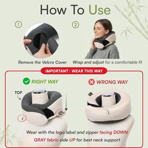 Miniatura 5 de Almohada de viaje para el cuello para aviones, almohada de viaje de espuma viscoelástica de 360° para vuelos largos, espuma viscoelástica de carbón
