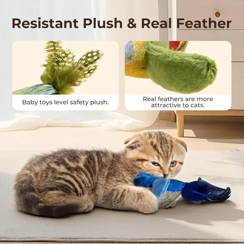 Miniatura 5 de Paquete de 2 juguetes para gatos con hierba gatera que estimulan los instintos naturales de caza de los gatos de interior, juguete interactivo