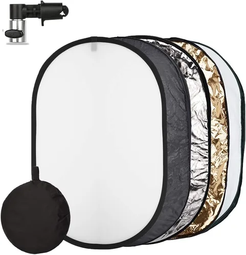 Reflector de luz fotográfica de 24 x 36 pulgadas / 23.6 x 35.4 in, difusor 5 en 1, plegable con bolsa y clips reflectores para estudio de