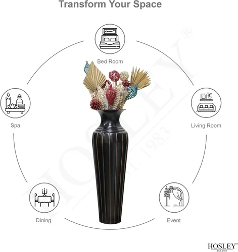 Miniatura 9 de Hosley Jarrón de piso de metal alto de 26 pulgadas, regalo ideal para arreglos florales, decoración moderna del hogar para comedor, sala de estar