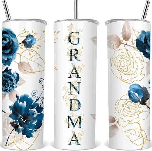 Regalos de Navidad para Abuela Grandmother Grammy Cumpleaños Día de la Madre Regalo de Nieto Nieta - Vaso Térmico de Acero Inoxidable Café Aislado