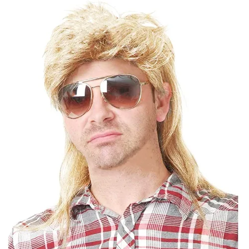 Miniatura 8 de Swiking Pelucas negras de salmonete para mujer, rizado hasta el hombro, pelo esponjoso de los años 70 y 80, Rocker Party Cosplay Pelucas sintéticas