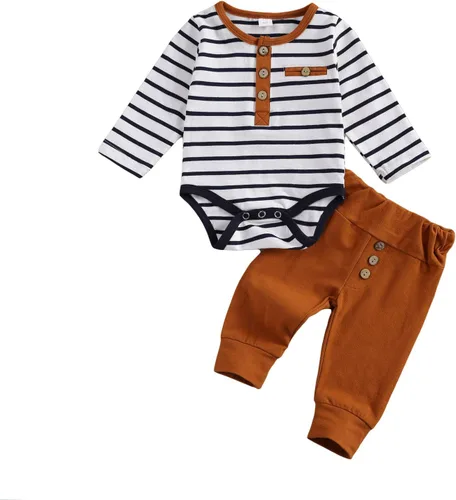 Ropa de punto acanalado de algodón para bebés, niñas y niños, recién nacidos enterizo de manga larga, pantalones largos unicolor, atuendos de otoño