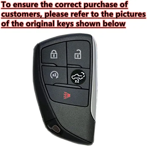Miniatura 2 de Carcasa protectora para llave inteligente para Chevy con llavero compatible con Chevy Silverado 1500 GMC Sierra 1500 Silverado Sierra 2500HD 3500HD