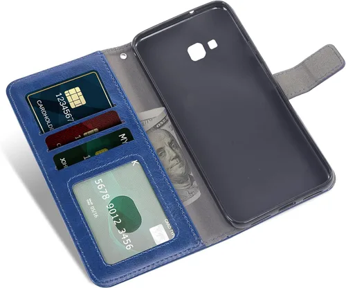 Miniatura 2 de Asuwish Compatible con Samsung Galaxy J4 Plus, protector de pantalla de vidrio templado y soporte de piel con tapa para tarjetas, accesorios