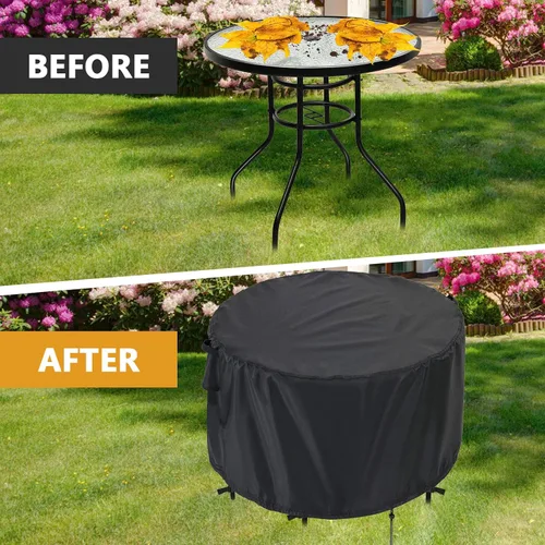 Miniatura 4 de Kingling Fundas impermeables para muebles de patio, fundas redondas para mesa de patio de 42 pulgadas, resistentes al aire libre, para comedor