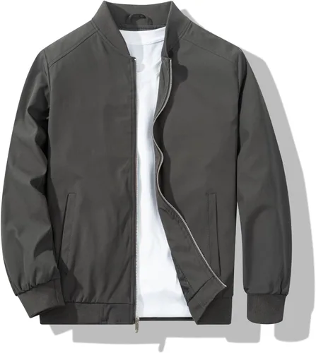 Miniatura 7 de Chaqueta bomber para hombre, elegante, ligera, cortavientos, primavera, otoño, chaquetas casuales para hombre