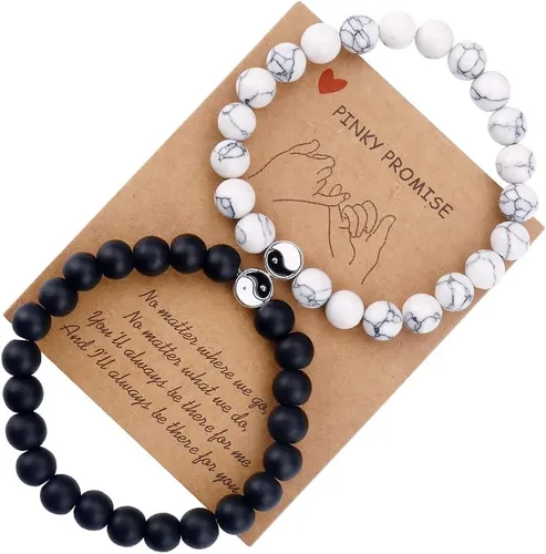 Miniatura 9 de Pulseras para parejas de mejores amigas, pulseras para 2 personas a juego con Yin Yang para él y ella, joyería para mejor amiga, amistad, relación