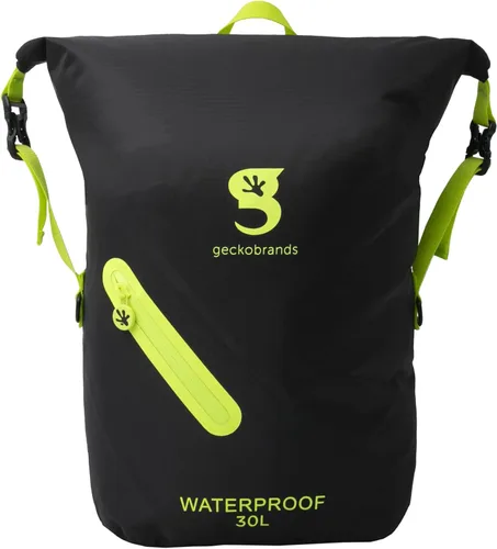Miniatura 25 de geckobrands Mochila impermeable ligera de 30 L - Bolsa ligera impermeable para exteriores, senderismo, viajes, actividades acuáticas ligeras Verde