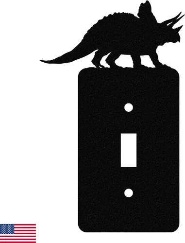 Miniatura 19 de Cubierta de Interruptor de Luz de Acero Americano, Cubierta de Enchufe con Decoración de Dinosaurio, Cuerpo de Tiranosaurio T-Rex, Interruptor