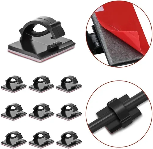 Miniatura 2 de Organizador de cables adhesivos, organizador de cables 3M, organizador de clips de alambre para escritorio, mesas de automóvil, PC, laptop, TV