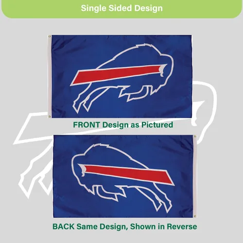 Miniatura 5 de Team Sports America NFL Buffalo Bills - Bandera duradera de 3 x 5 para exteriores con ojales, bandera y pancarta resistentes para jardín al aire