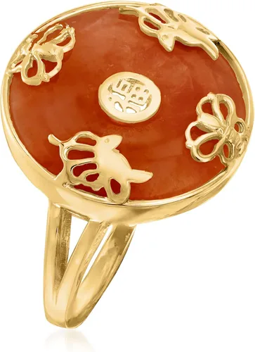 Miniatura 3 de Ross-Simons Anillo de mariposa de la buena fortuna en oro de 18 quilates sobre plata esterlina
