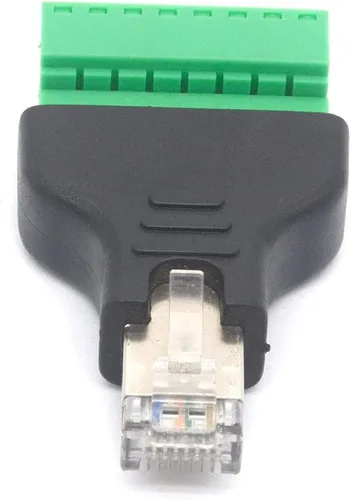 Miniatura 7 de Adaptador de terminal de tornillo macho RJ45, RJ45 macho a tornillo de 8 pines, conector hembra Cat7 6 5 5e Extensor de enchufe de red Ethernet CCTV