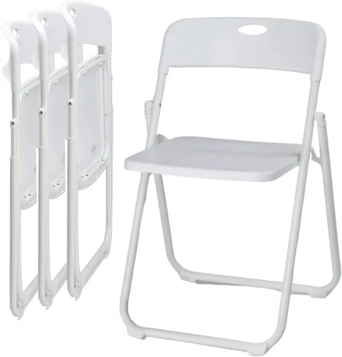 Miniatura 14 de Karl home Silla plegable de 6 piezas, silla plegable ligera de plástico de 300 libras, marco de metal reforzado fácil de plegar y almacenar