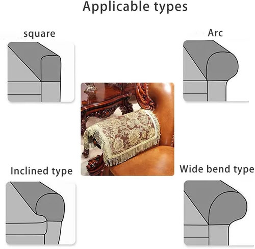 Miniatura 4 de Fundas de lujo para reposabrazos de sofá, fundas antideslizantes para reposabrazos de silla reclinable, fundas protectoras de cuero para Sbdb-café