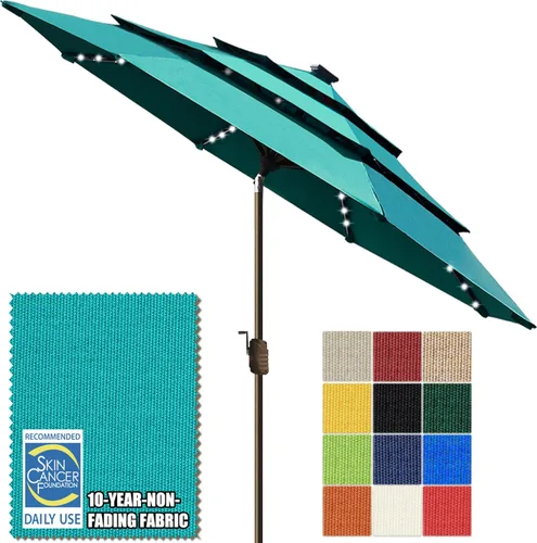 Miniatura 19 de EliteShade - Sombrilla solar de 9 pies / 2.74 metros, con 80 luces LED para patio, mesa al aire libre, con ventilación y cubierta que no se decolora
