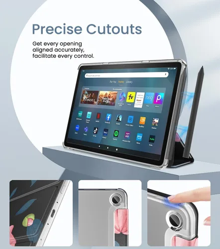 Miniatura 5 de MoKo Funda compatible con tablet Amazon Kindle Fire Max 11 (13ª generación, versión 2023) de 11 pulgadas, funda delgada de piel sintética con Negro