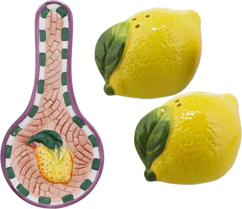 Miniatura 7 de Juego de 3 cucharas de cerámica para decoración de cocina de limón