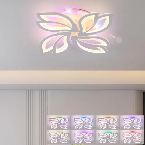 Miniatura 16 de STCH Lámpara de techo LED moderna regulable, lámpara de techo moderna de estrella de 25.6 pulgadas, lámpara de techo LED de montaje empotrado