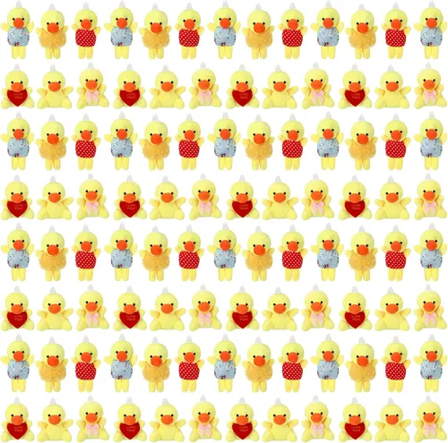 Miniatura 11 de Zhanmai 100 piezas de mini animales de peluche a granel, juguetes de animales pequeños, llaveros para fiestas, huevos de Pascua para niños